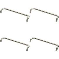 Loops 4x Cranked Pull Handle 630 x 30mm 600mm Fixing Centres Satin Stainless Steel in Metallics