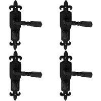 Loops 4x PAIR Forged Twisted Ornate on Bathroom Backplate 226 x 50mm Black Antique