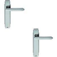 Loops 2x PAIR Line Detailed Handle on Latch Backplate 205 x 45mm Polished Chrome