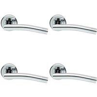 Loops 4x PAIR Round Bar Handle with Arch Concealed Fix Round Rose Polished Chrome