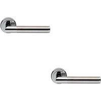Loops 2x PAIR Sectional Round Bar Lever on Round Rose Concealed Fix Dual Chrome