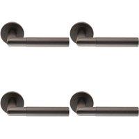 Loops 4x PAIR Knurled Round Bar Handle on Round Rose Concealed Fix Matt Black