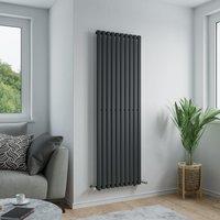 Agadon Solo Designer Oval Tube Radiator in Dark Grey | Size: 1800mm x 480mm
