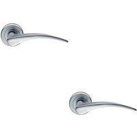 Loops 2x PAIR Arched Tapered Handle on Round Rose Concealed Fix Satin Chrome