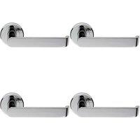 Loops 4x Flat Faced Lever on Concealed Fix Round Rose 50.5mm Diameter Polished Chrome