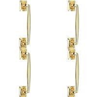 Loops 4x One Piece Door Pull Handle 250mm Length 54mm Projection Polished Brass in Metallics