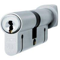Loops 70mm Euro Cylinder & Turn Lock Keyed to Differ 15 Pin Satin Chrome Door