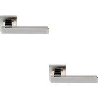 Loops 2x PAIR Square Cut Straight Bar Handle Concealed Fix Polished & Satin Steel in Metallics