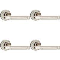 Loops 4x PAIR Straight Elliptical Lever on Round Rose Concealed Fix Dual Nickel in Metallics