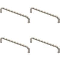 Loops 4x Round D Bar Pull Handle 319 x 19mm 300mm Fixing Centres Satin Stainless Steel in Metallics