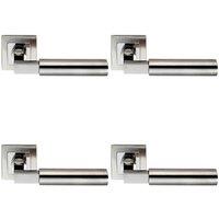 Loops 4x PAIR Square Cut Mitred Bar Handle Concealed Fix Polished & Satin Steel in Metallics