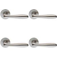 Loops 4x PAIR Smooth Rounded Bar Handle on 8mm Round Rose Concealed Fix Satin Steel in Metallics