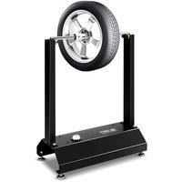 Costway Motorcycle Tyre Balancer Motor Bike Rim Tire Balancing Spin Static Truing Stand in Black