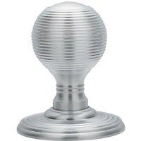 Loops PAIR Round Textured Mortice Door Knob 50mm Dia Satin Chrome Beehive Handle