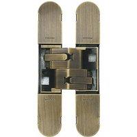 Loops 130 x 30mm Concealed Heavy Duty Hinge Fits Unrebated Doors Antique Bronze