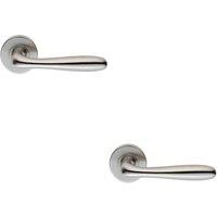 Loops 2x PAIR Smooth Rounded Bar Handle on 8mm Round Rose Concealed Fix Satin Steel in Metallics