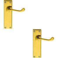 Loops 2x PAIR Victorian Scroll Lever on Sweedor Latch Backplate 150 x 43mm Brass in Metallics