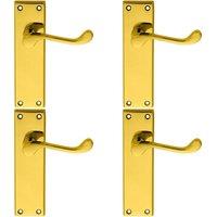 Loops 4x PAIR Victorian Scroll Lever on Sweedor Latch Backplate 150 x 43mm Brass in Metallics
