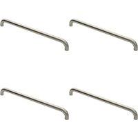 Loops 4x Round D Bar Pull Handle 630 x 30mm 600mm Fixing Centres Satin Steel in Metallics