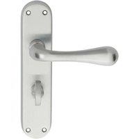 Loops PAIR Smooth Round Bar Handle on Bathroom Backplate 185 x 40mm Satin Chrome