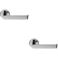 Loops 2x Flat Faced Lever on Concealed Fix Round Rose 50.5mm Diameter Polished Chrome
