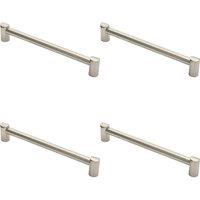 Loops 4x Round Tube Pull Handle 244 x 16mm 224mm Fixing Centres Satin Nickel in Metallics