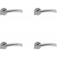 Loops 4x PAIR Arched Round Bar Lever with Ring Detailing Concealed Fix Polished Chrome
