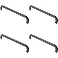 Loops 4x Round D Bar Pull Handle 319 x 19mm 300mm Fixing Centres Matt Black