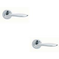 Loops 2x PAIR Smooth Ergonomic Handle on Round Rose Concealed Fix Polished Chrome