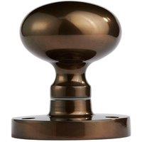 Loops PAIR Mushroom Mortice Door Knob Half Sprung 52mm Diameter Dark Bronze