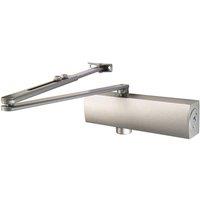 Loops Full Cover Overhead Door Closer Variable Power 2 5 Left or Right Handed Silver in Metallics
