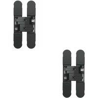 Loops 2x 134 x 24mm Concealed Medium Duty Hinge Fits Unrebated Doors Matt Black