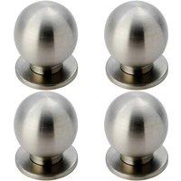 Loops 4x Small Solid Ball Cupboard Door Knob 25mm Dia Stainless Steel Cabinet Handle in Metallics
