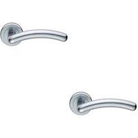 Loops 2x PAIR Arched Round Bar Handle on Concealed Fix Round Rose Satin Chrome