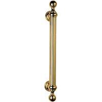 Loops Ornate Pull Handle with Reeded Grip 353mm Fixing Centres Polished Brass in Metallics