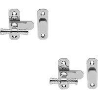 Loops 2x Window T Handle Fastener 57 x 19mm Polished Chrome Cabinet Door Lock