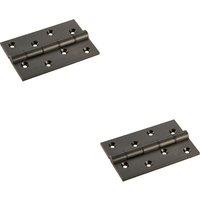 Loops 2x PAIR 102 x 67 x 4mm Brass Washered Butt Hinge Matt Bronze Internal Door in Metallics