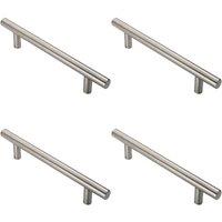 Loops 4x Straight T Bar Pull Handle 775 x 30mm 600mm Fixing Centres Satin Steel in Metallics