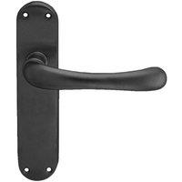 Loops PAIR Smooth Rounded Handle on Shaped Latch Backplate 185 x 42mm Matt Black