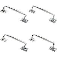 Loops 4x One Piece Door Pull Handle 250mm Length 54mm Projection Polished Chrome