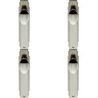 Loops 4x PAIR Line Detailed Door Knob on Latch Backplate 205 x 45mm Satin Nickel in Metallics