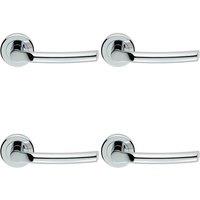 Loops 4x PAIR Curved Round Bar Handle on Round Rose Concealed Fix Polished Chrome