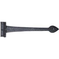 Loops PAIR 380 x 102mm Ornate T Hinge Black Antique Internal Decorative Door Hinge