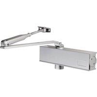 Loops Medium Frequency Overhead Door Closer Variable Power Size 2 4 Silver in Metallics