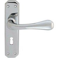 Loops PAIR Heavy Duty Handle on Angular Lock Backplate 180 x 40mm Polished Chrome