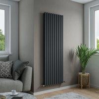Agadon Solo Duplex Designer Oval Tube Radiator in Dark Grey | Size: 1800mm x 360mm