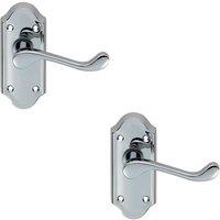Loops 2x PAIR Victorian Scroll Lever on Short Latch Backplate 112 x 48mm Chrome