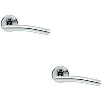 Loops 2x PAIR Round Bar Handle with Arch Concealed Fix Round Rose Polished Chrome