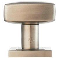 Loops Modern Square Door Knob - 62 x 62mm - 52mm Concealed Rose - Satin Steel in Metallics