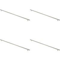 Loops 4x Straight T Bar Pull Handle 1800 x 30mm 1630mm Fixing Centres Satin Steel in Metallics